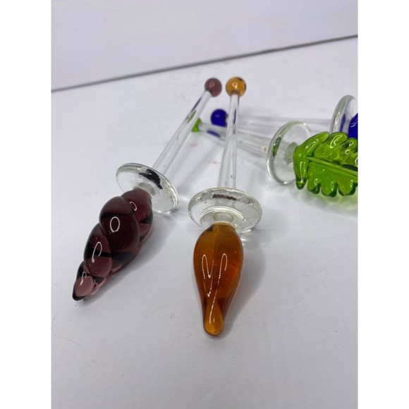 Vintage Set of four Elegant Swizzle Sticks Stirs, Handmade Italian Glass - Picture 9 of 9